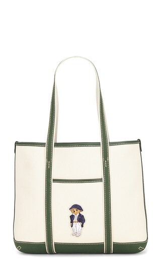 Polo Ralph Lauren Canvas Leather Tote Small Bag in Cream. | Revolve Clothing (Global)