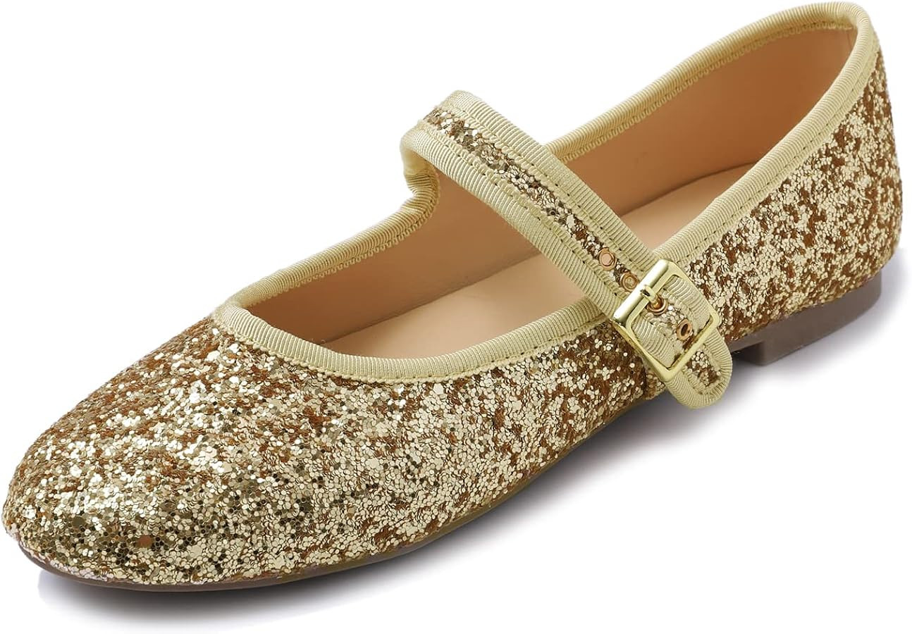 FEVERSOLE Women's Soft Cushion Extra Padded Comfort Round Toe Mary Jane Metal Buckle Fashion Ball... | Amazon (US)