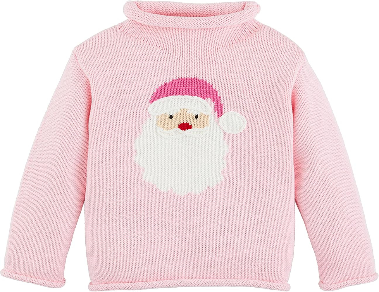 Mud Pie Kids Children Pink Santa Rollneck Sweater | Amazon (US)