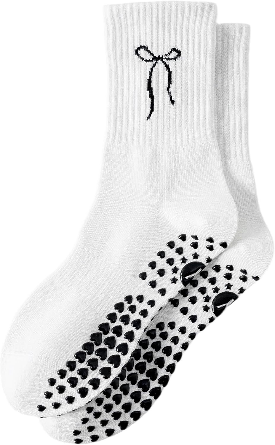 Pilates Grip Socks for Women, Cute Embroidered Yoga Grippy Socks | Amazon (US)