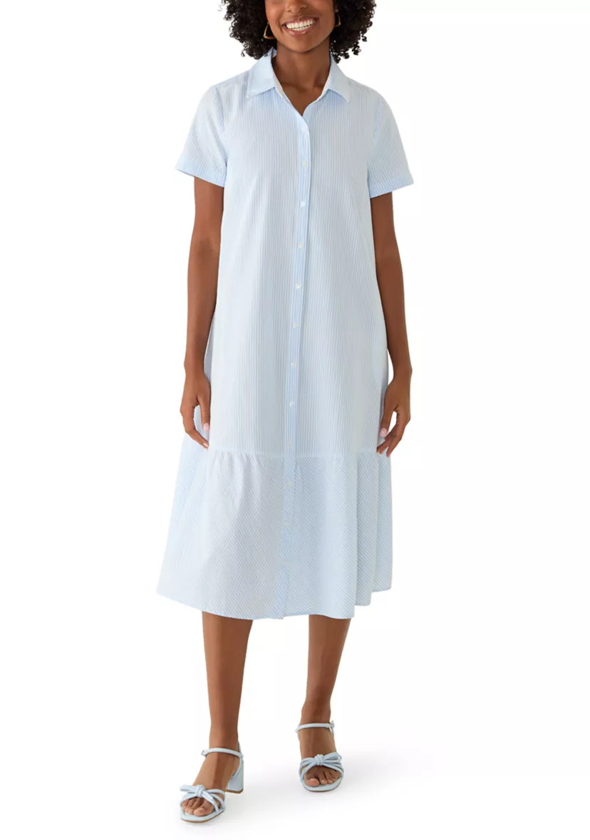 Women's Poplin Midi Shirtdress | Belk