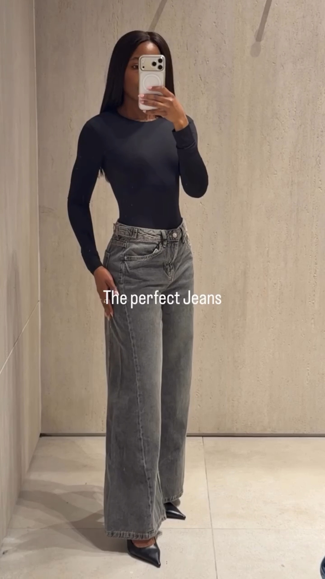 Found the best grey wide leg jeans at @Zara Z 👖 The seam detail + fit is everything. Don’t wait on these.
Wearing size EUR EUR34 (160cm Tall)

grey wide leg jeans, mid waist jeans, Zara jeans, seam detail denim, relaxed fit jeans, elevated casual outfit, everyday denim

#LTKSeasonal #LTKPetite #LTKootd