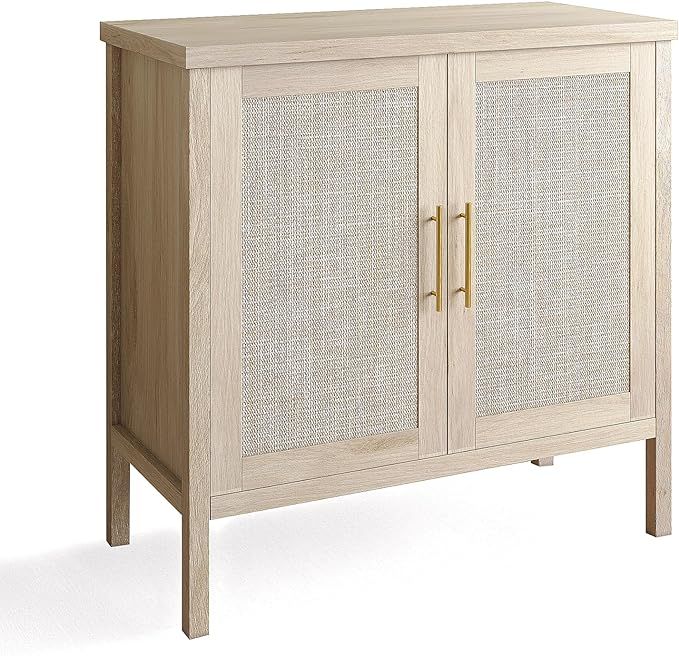 VOWNER Rattan Storage Cabinet, Buffet Cabinet Sideboard with Rattan Decorated Doors, Cupboard for... | Amazon (US)