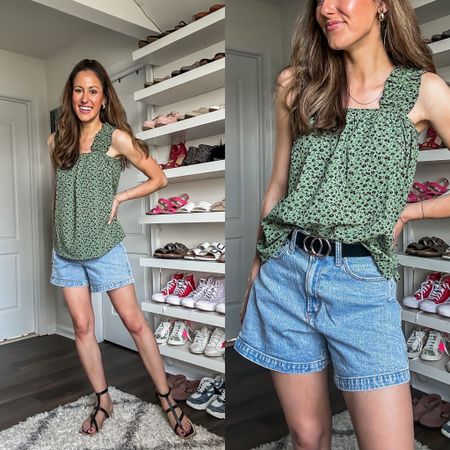 Casual summer outfit 🖤 with shorts on sale at Abercrombie! 

Summer floral top under $30 // Abercrombie denim dad shorts // Amazon fashion find // casual outfit 

#LTKSaleAlert #LTKSeasonal #LTKStyleTip