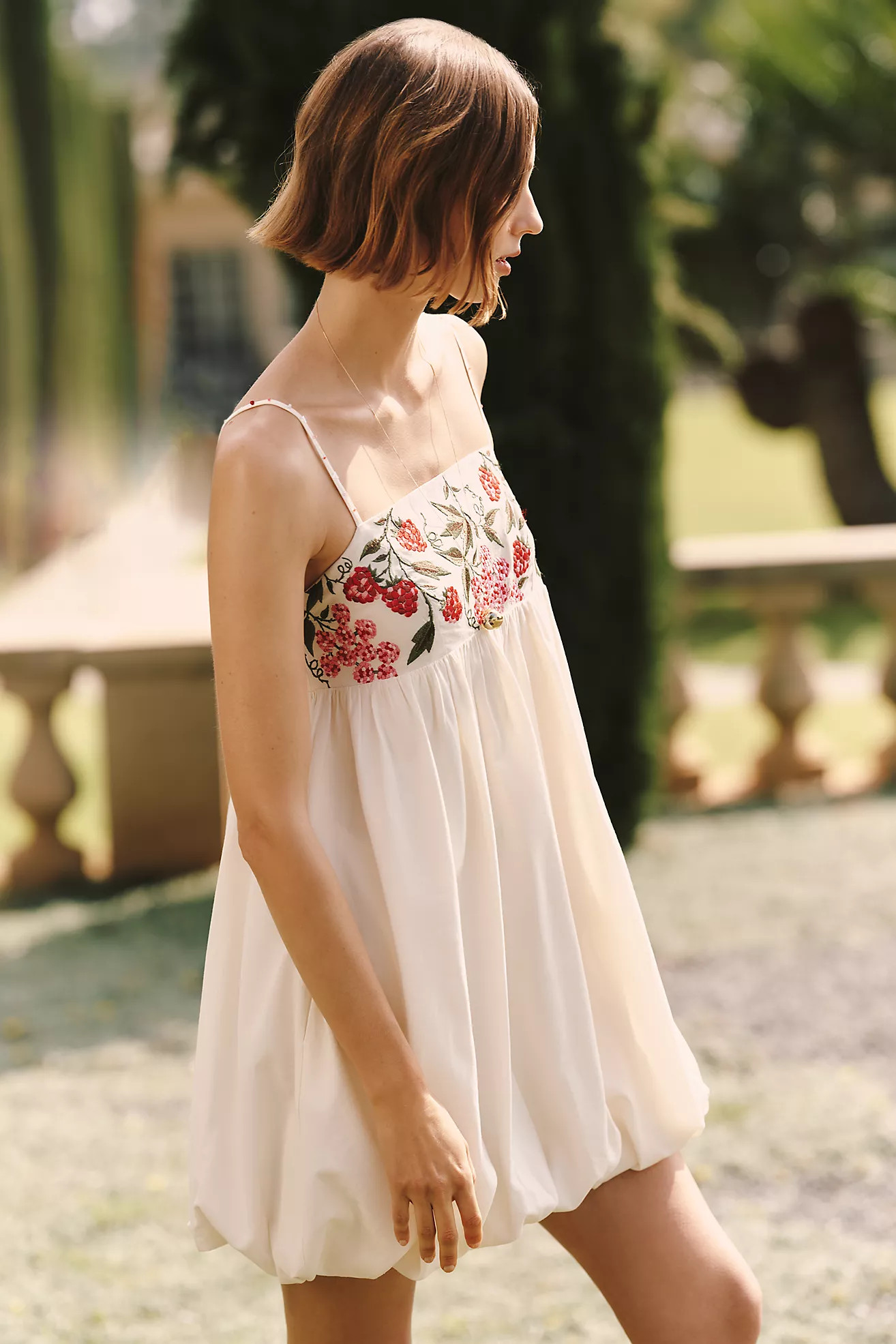By Anthropologie Embroidered Mini Bubble Dress | Anthropologie (US)