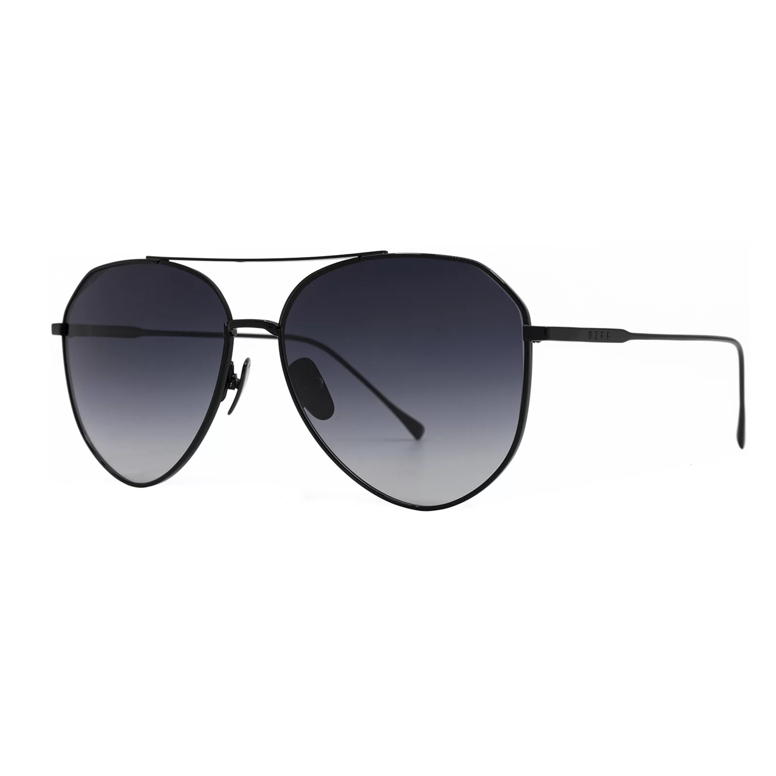 Unisex DIFF Eyewear Dash Aviator Polarized Sunglasses, Black | Kohl's