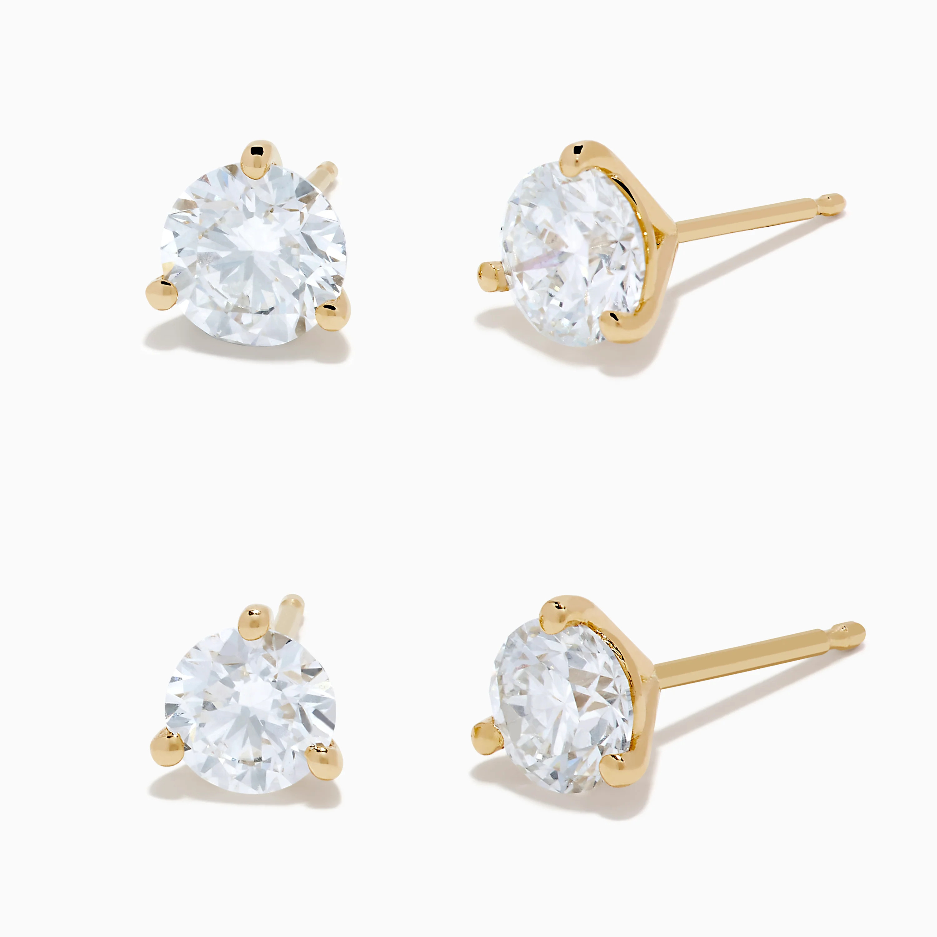 BOGO Lab Grown Diamond Stud Earrings 2TCW + 1TCW in 14K Yellow Gold | Effy Jewelry