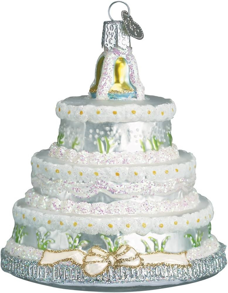 Old World Christmas Bride and Groom Wedding Cake Glass Blown Ornament for Christmas Tree, Handcra... | Amazon (US)