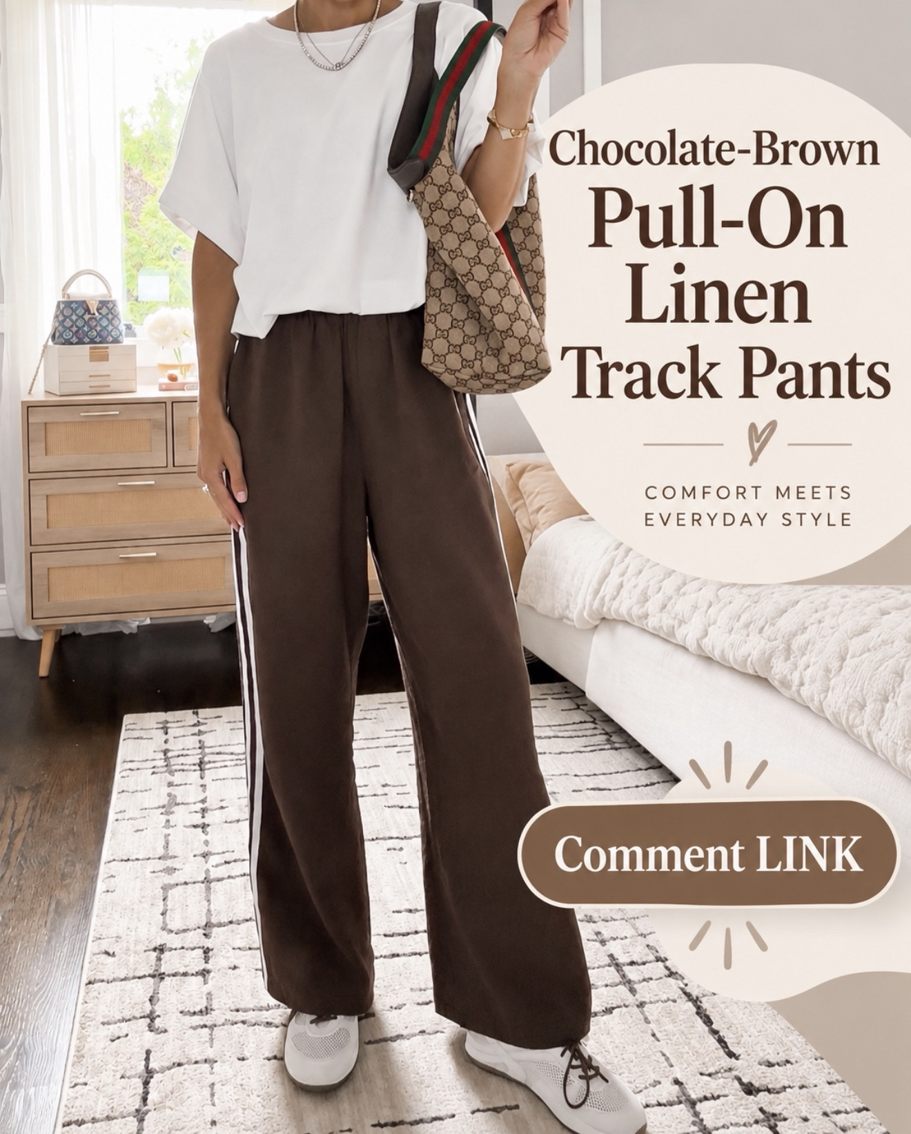 Chocolate-brown linen track pants are exactly the kind of upgrade my everyday outfits needed 🤎 Pull-on comfort, an easy wide-leg fit, and those sporty side stripes make them feel so much more polished than leggings!

Comment LINK and I’ll send them to you 🫶🏻

#LTKOver40 #LTKSeasonal #LTKootd