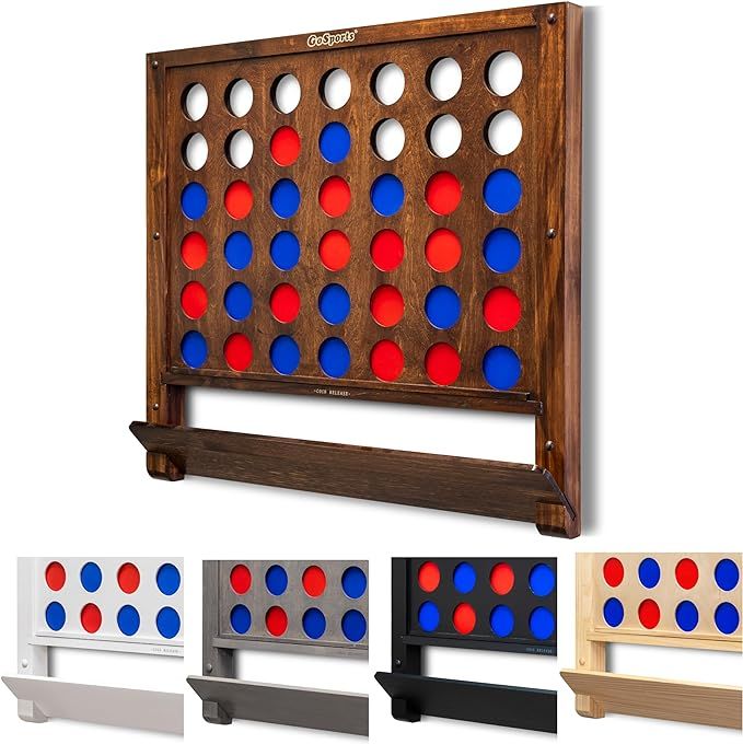 GoSports Wall Mounted Giant 4 in a Row - Jumbo Four in a Row with Coins - Choose Your Style | Amazon (US)