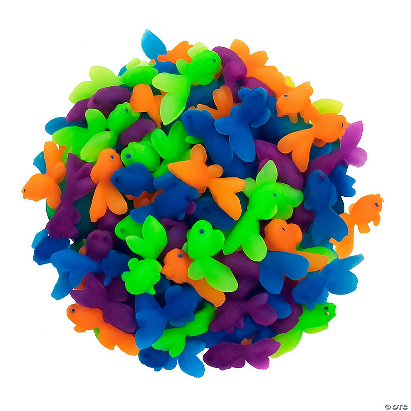 1 3/4" Bulk 144 Pc. Mini Bright Green, Purple, Orange & Blue Goldfish | Oriental Trading Company