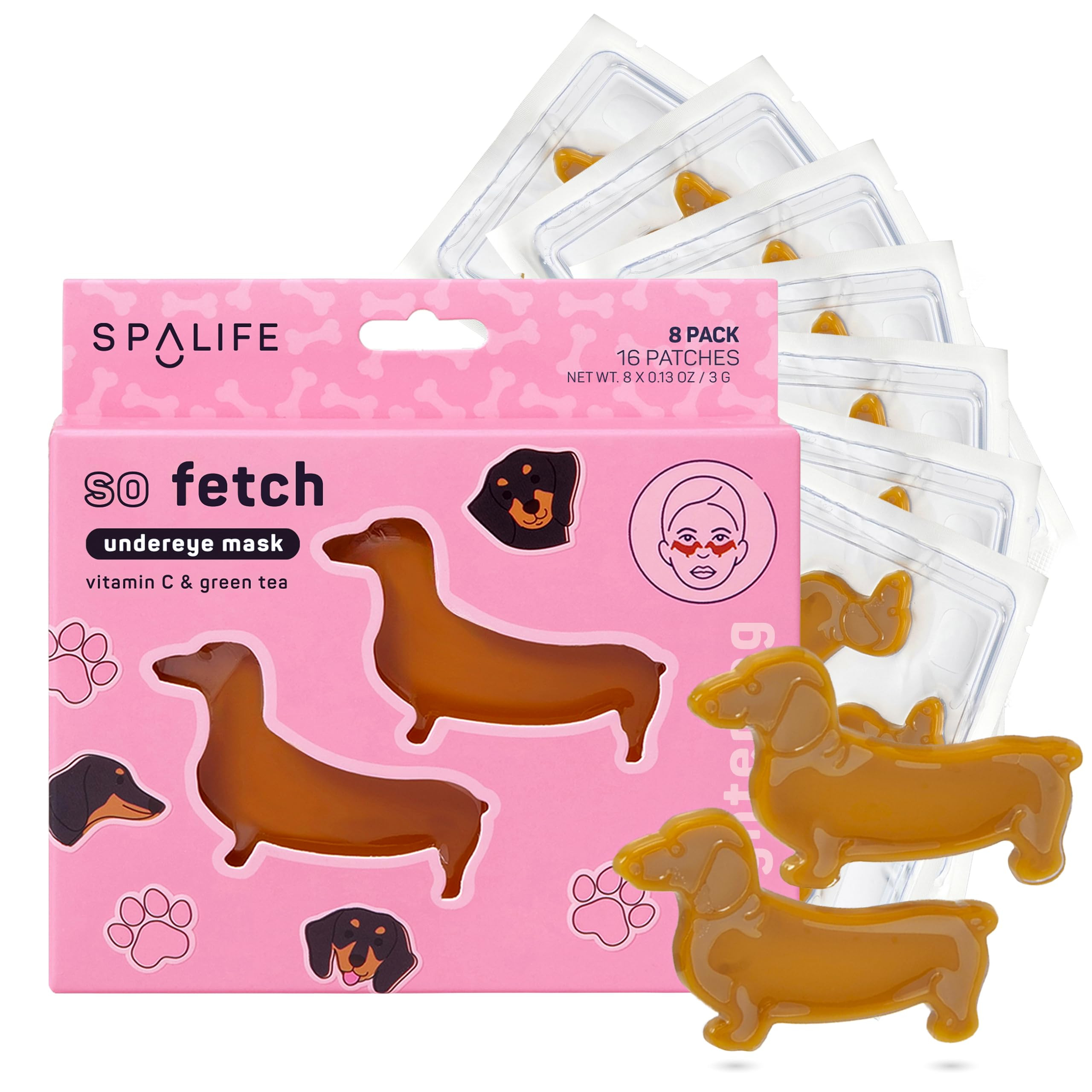 SpaLife So Fetch Hydrogel Under Eye Patches for Dark Circles | Mothers Day Gifts | Dachshund Unde... | Amazon (US)
