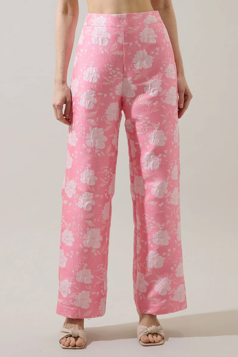 Nicole Jacquard Bern Wide Leg Pants | Sugarlips