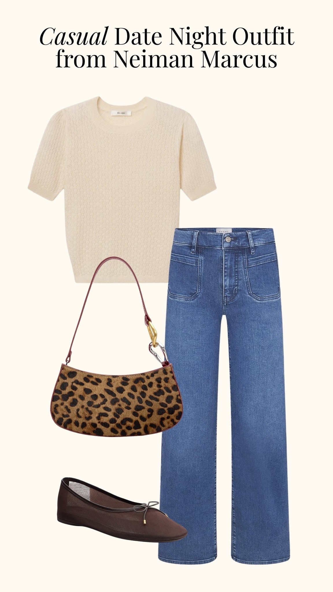 As much as I love getting dressed up, most of our date nights don’t require a fancy outfit. Instead, it’s something like this: a nice top, polished jeans, and an interesting shoe. Bonus points for a fun animal print bag like this!

This whole look is included in the Friends and Family Sale at Neiman Marcus until 9/27.

@Neiman Marcus #neimanmarcuspartner