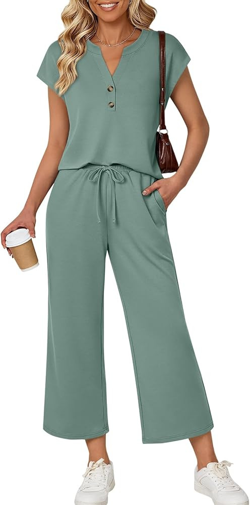 LILLUSORY Two Piece Lounge Sets for Women Spring Vacation Beach Travel Airport Outfits Casual Cru... | Amazon (US)