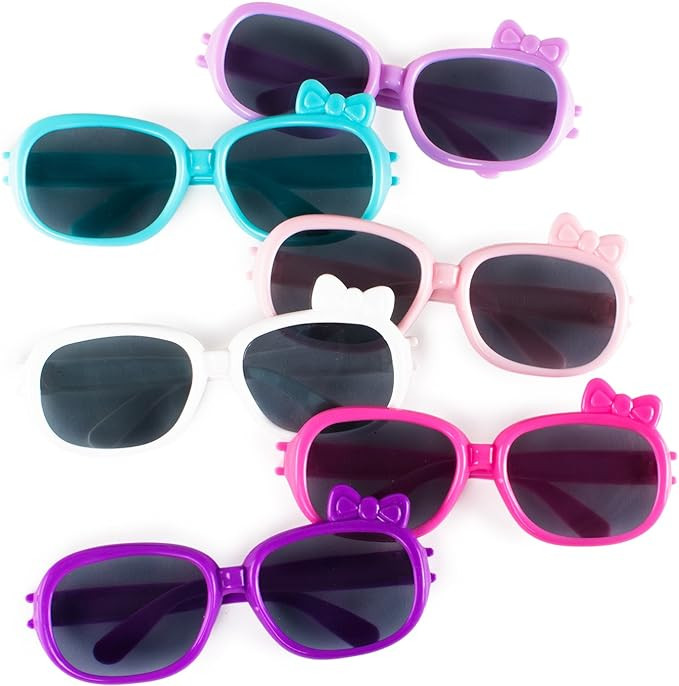 Plastic Color Assorted Round Style Girl Bow Children Sunglasses Shades Eye Wear for Party Prop Fa... | Amazon (US)