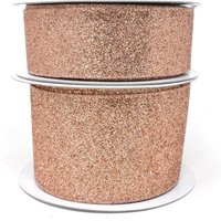 Rose Gold All Glitter Wired Ribbon, 10-Yard | Etsy (US)