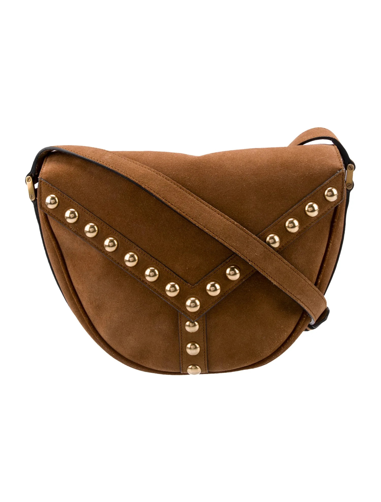 Suede Y Studded Crossbody Bag | The RealReal