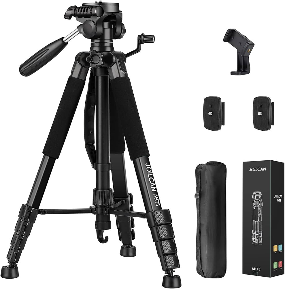 JOILCAN Tripod Camera Tripods, 74" Tripod for Camera Cell Phone Video Recording, Heavy Duty Tall ... | Amazon (US)