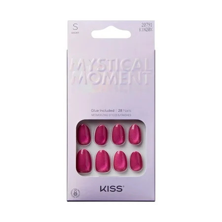 KISS Mystical Moment Press on Nails Bittersweet Baby Pink Short Almond 28 Count | Walmart (US)