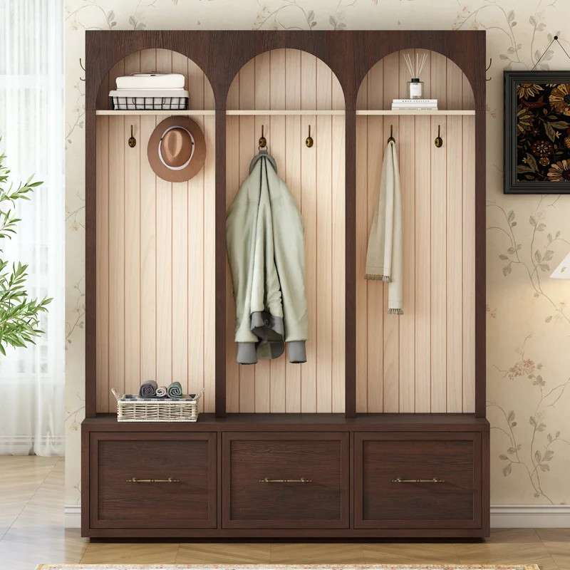 Hall Tree 59.02" Wide With Bench And Storage | Wayfair North America