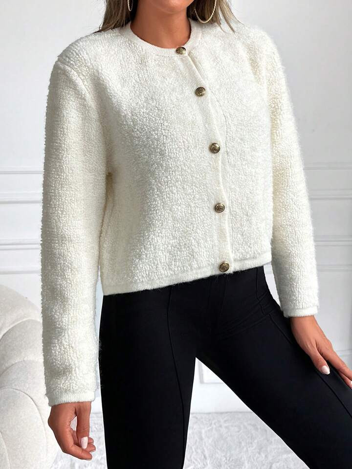 SHEIN Frenchy Cardigan con bottone frontale morbido | SHEIN