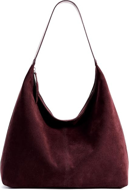 KALIDI Slouchy Tote Bag 18L Casual Vegan Leather Crescent Hobo Zipper Bag | Everyday Soft Shoulde... | Amazon (US)