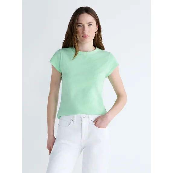 Free Assembly Women's and Women's Plus Cap Sleeve Tee, Sizes XS-4X | Walmart (US)