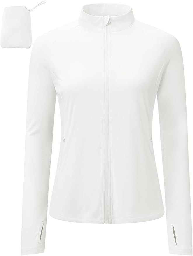 BGOWATU Women's Lightweight Workout Athletic Jacket UPF 50+ Zip Up Running Jackets Sun Shirt with... | Amazon (US)