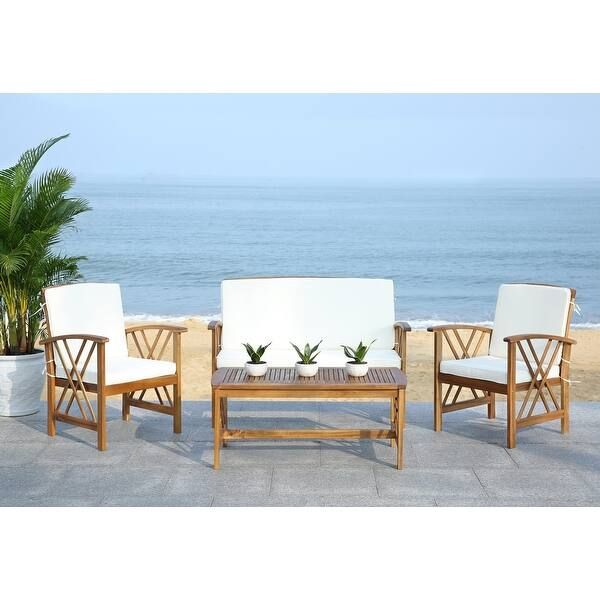 Safavieh Outdoor Living Fontana 4-Piece Patio Set | Bed Bath & Beyond