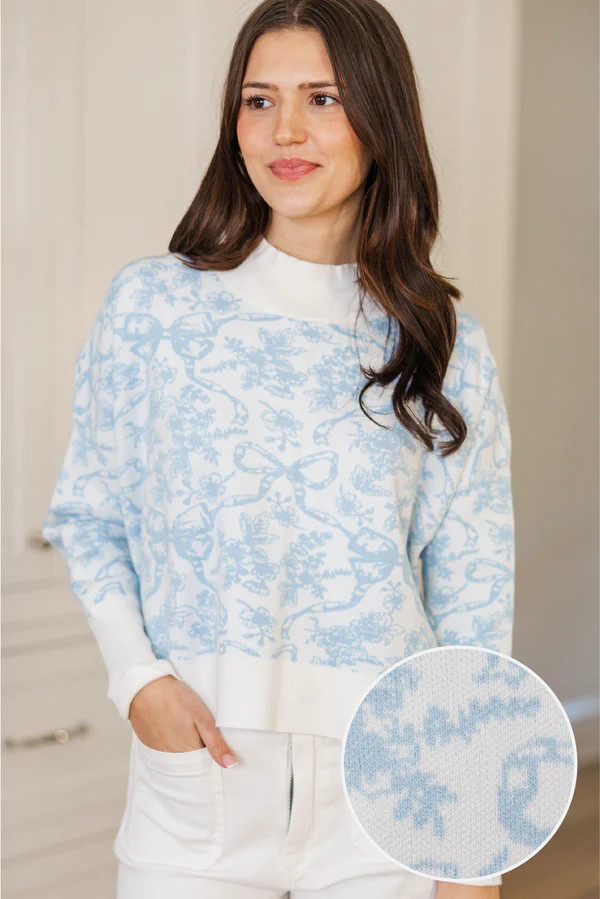 Perfectly You Light Blue Argyle Cropped Sweater | The Mint Julep Boutique