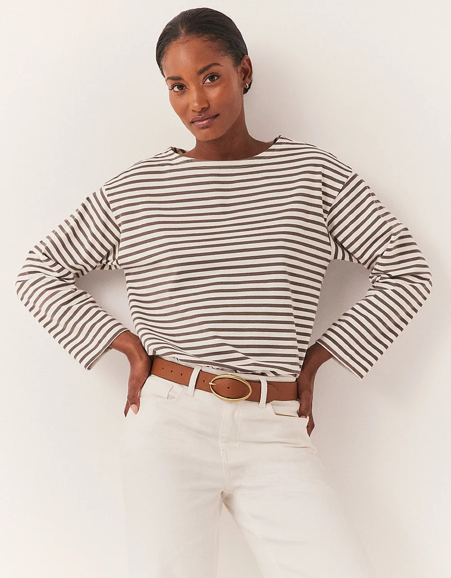 Boxy Breton Stripe Jersey Top | Clothing Sale | The  White Company | The White Company UK & ROW