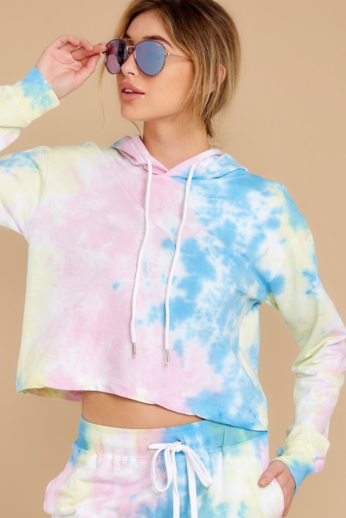 Santa Monica Beach Pastel Pink Tie Dye Hoodie | Red Dress 