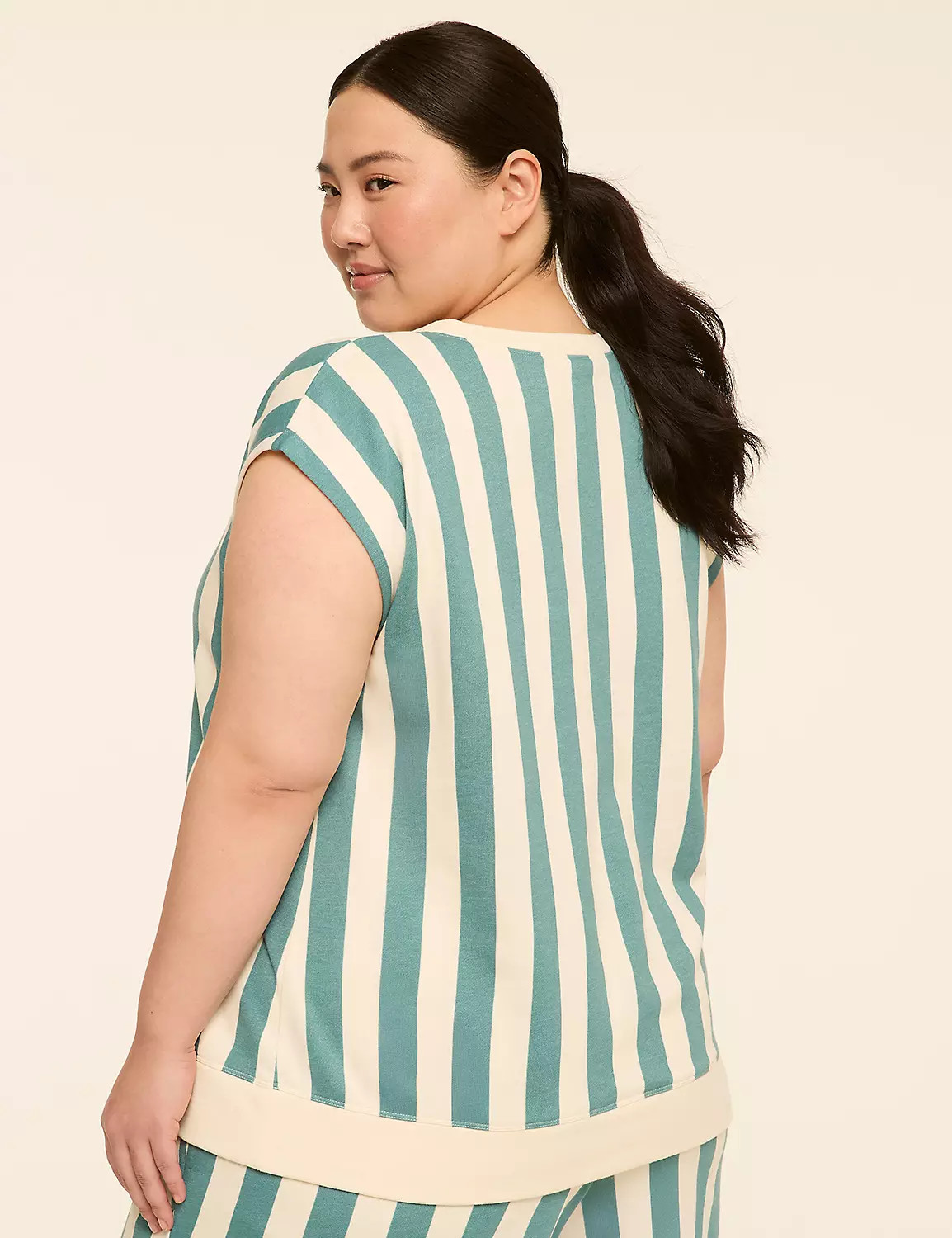 LIVI French Terry Striped Top | LaneBryant | Lane Bryant (US)