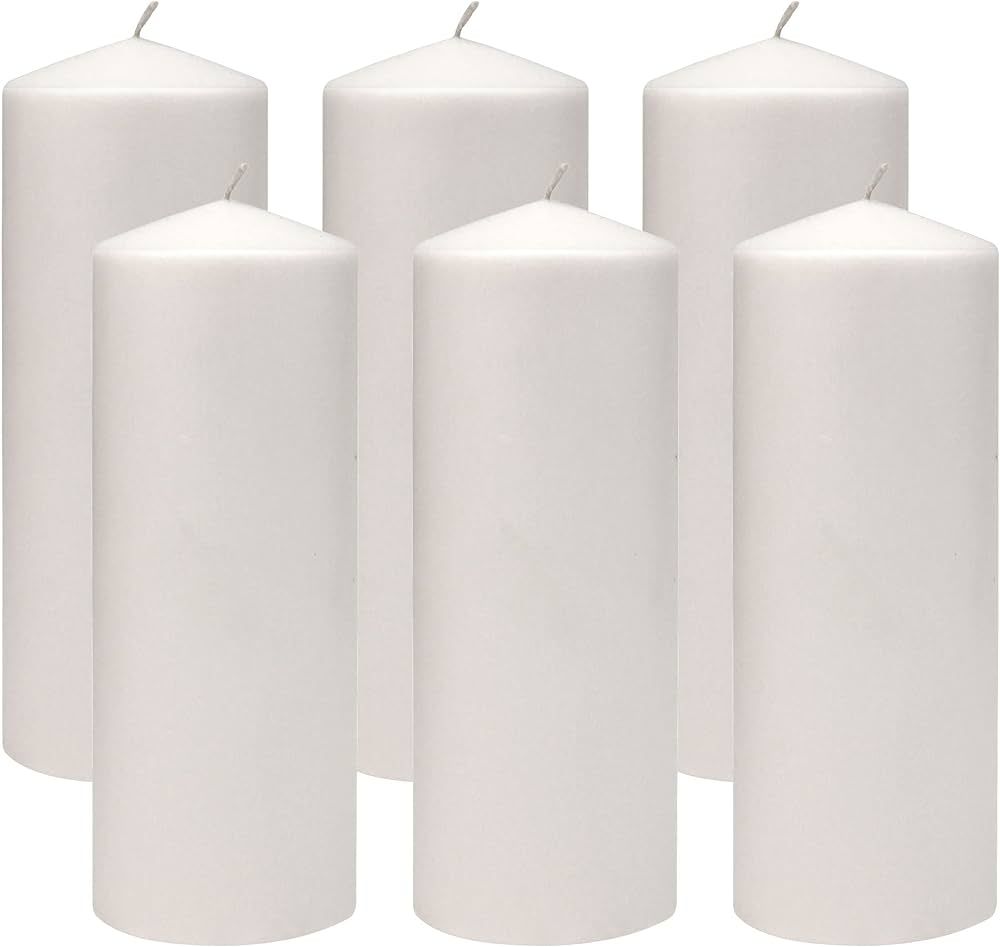 Stonebriar 18 Hour Long Burning Unscented Pillar Candles, 3x8, White | Amazon (US)