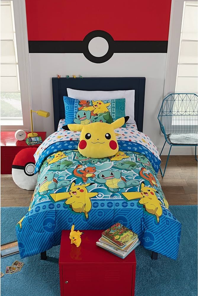 Northwest Pokemon Bed in a Bag Set, Twin, First Starters | Amazon (US)
