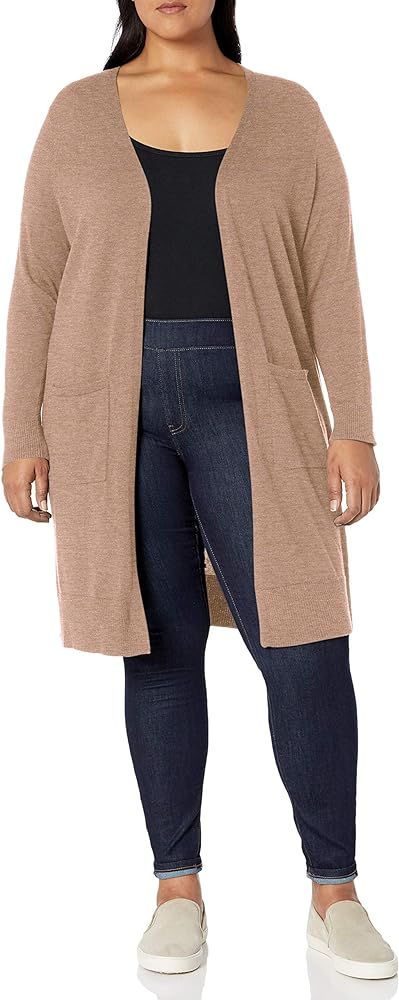 Amazon Essentials Women's Plus Size Lightweight Longer Length Cardigan Sweater | Amazon (US)
