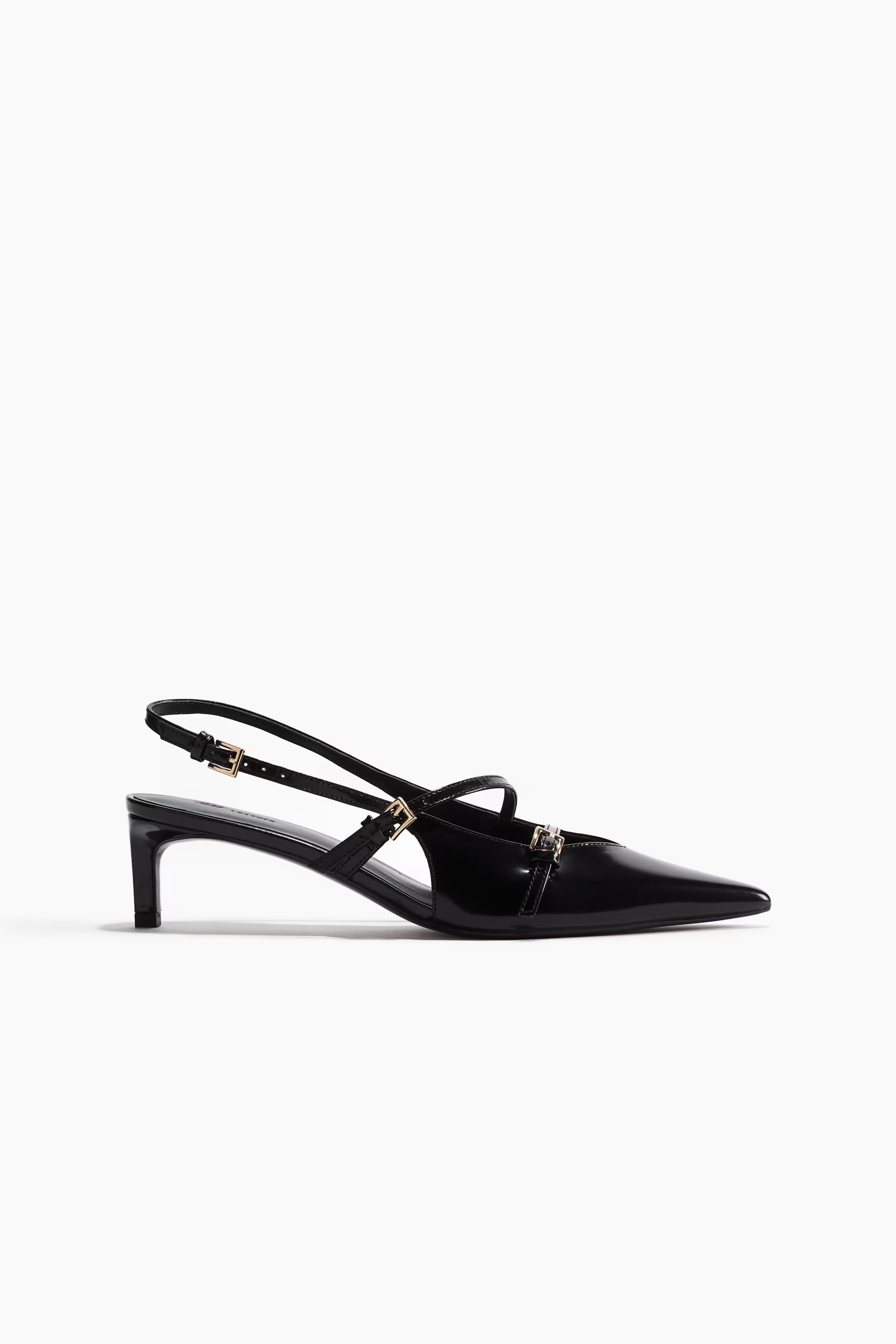 Leather Slingback Pumps - Black - Ladies | H&M US | H&M (US + CA)