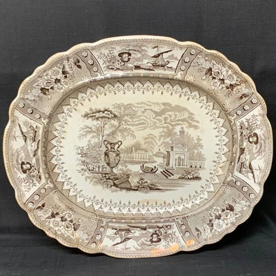 STAFFORDSHIRE BROWN TRANSFERWARE PLATTER ~ CANOVA 1835 | eBay US