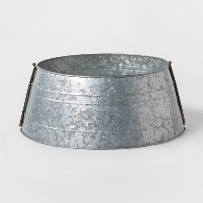 25" Galvanized Metal Christmas Tree Collar - Wondershop™ | Target