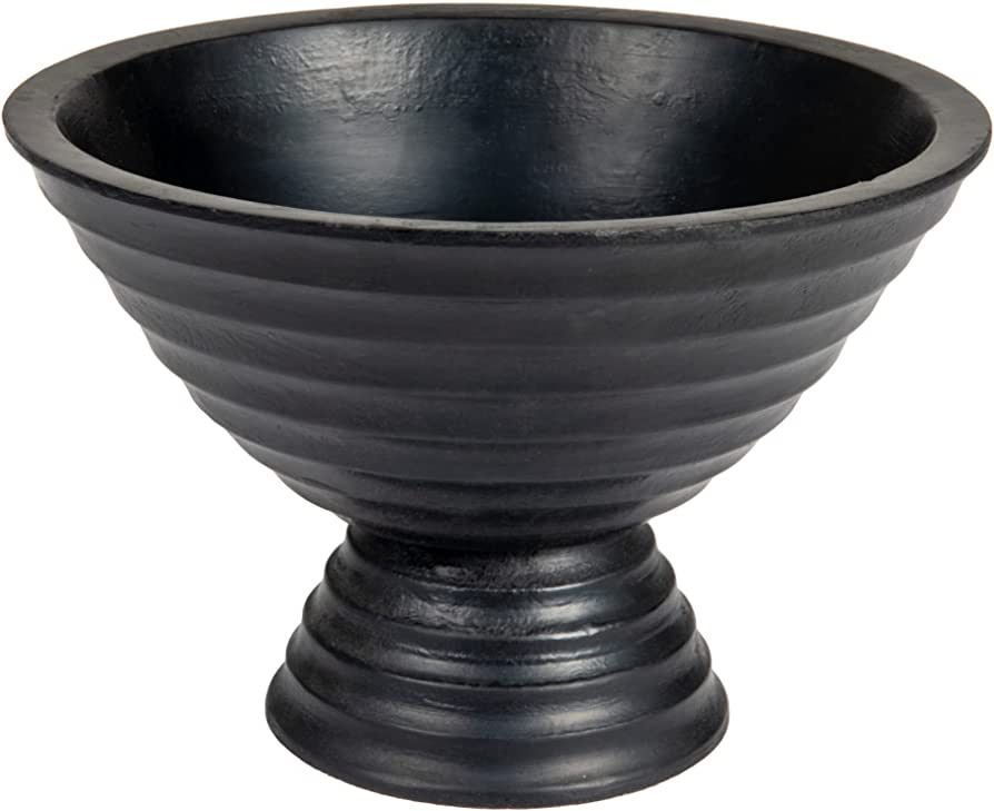 Creative Co-Op Boho Wood Pedestal Serving Bowl, Black Finish | Amazon (US)