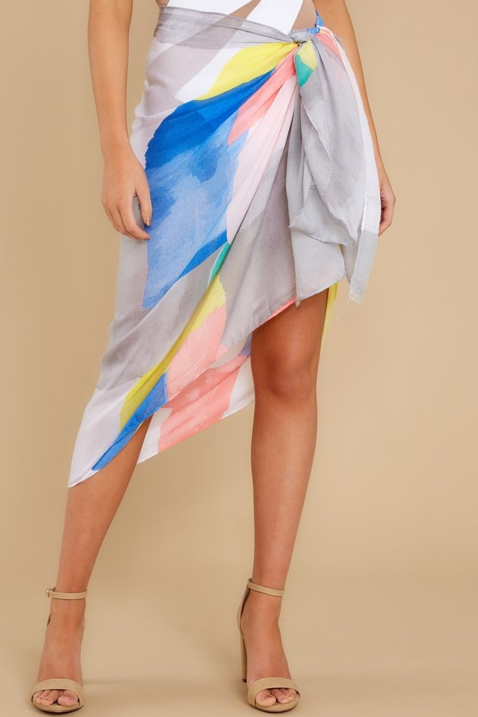 Like A Dream Green Multi Sarong | Red Dress 