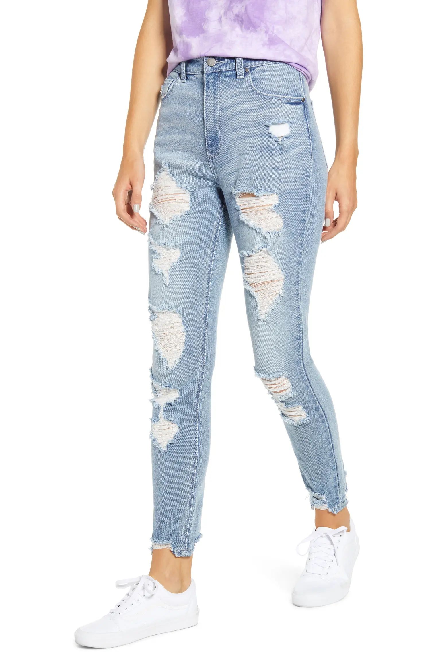 Ripped Chewed Hem Mom Jeans | Nordstrom