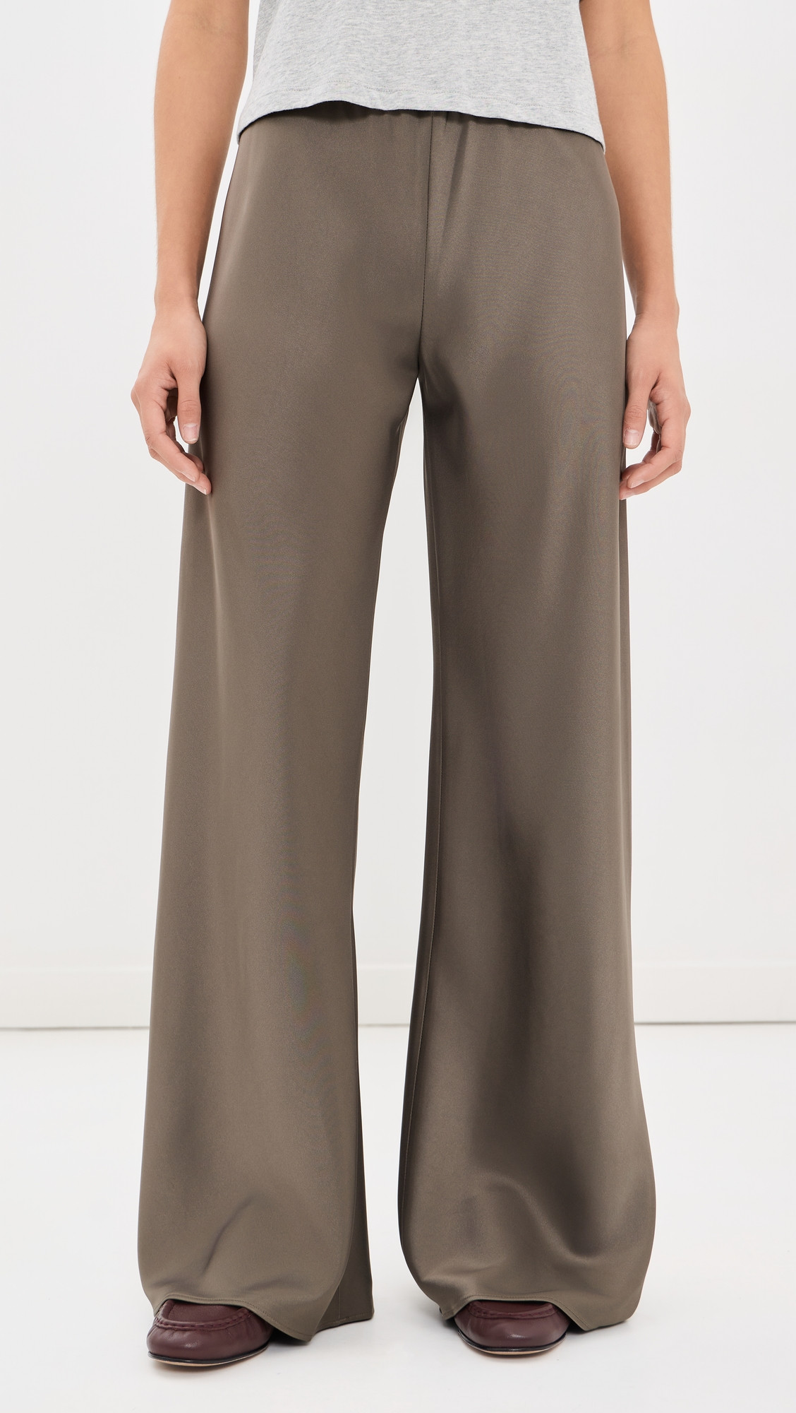 La Ligne Satin Colby Pants Taupe M | Shopbop