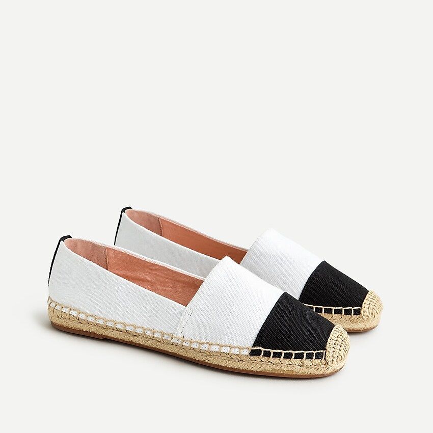 Espadrille shoes in canvas with toe cap | J.Crew US