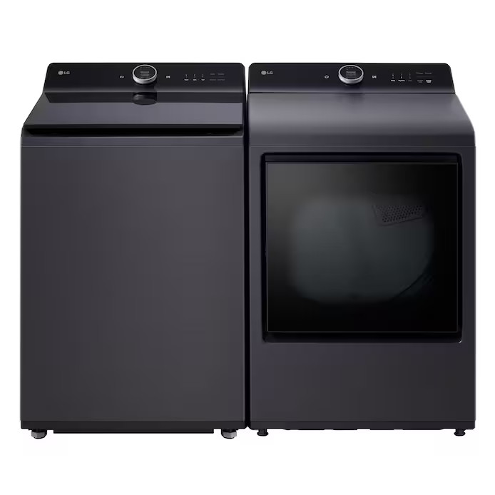 LG LG High Efficiency Impeller Smart Top-Load Washer and Dryer Matte Black | Lowe's