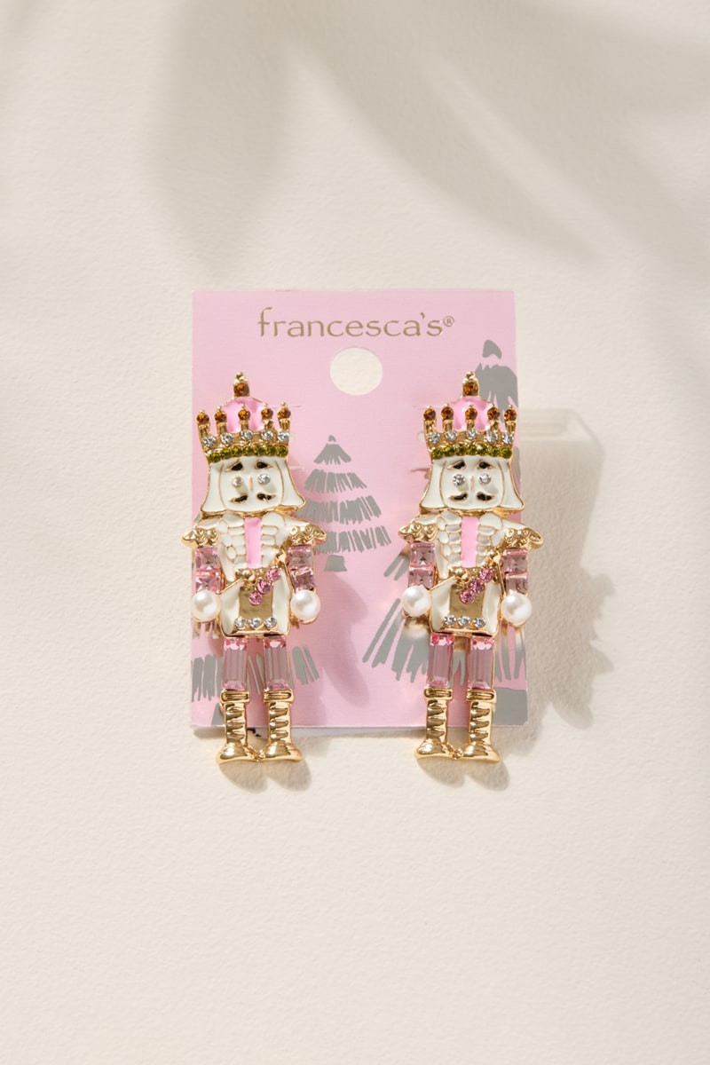 Pink Nutcracker Drop Earrings | Francesca's