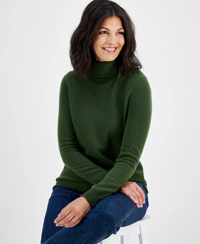 Charter Club 100% Cashmere Women's Turtleneck Sweater, Regular & Petites, Created for Macy's - Ma... | Macy's