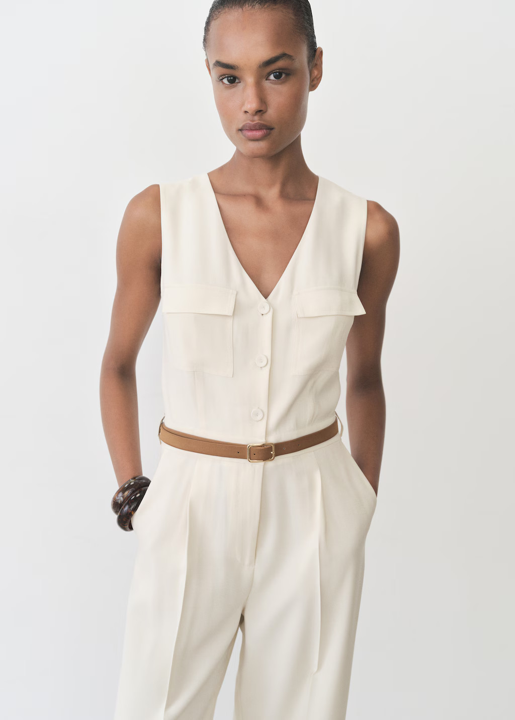 Belt long jumpsuit - Women | MANGO USA | Mango (US/MX/AU)