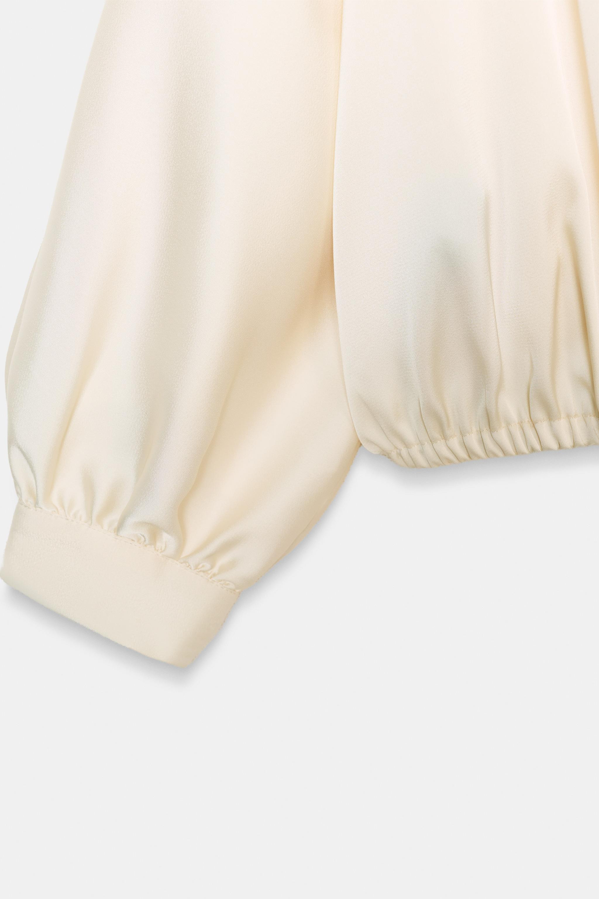 SATIN EFFECT WRAP BLOUSE | Zara US